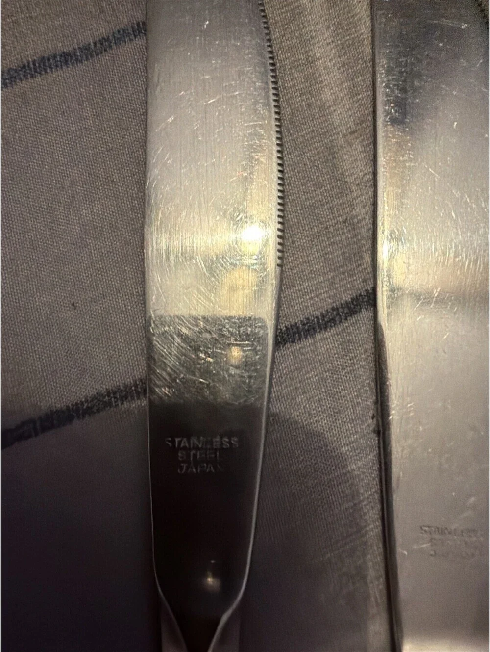 Lot Of 4 Unbranded stainless Japan flatware Woodmere pattern.